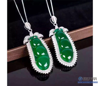 瑞泰祥珠宝天然绿玉髓四季豆吊坠 一件代发的批发臻品